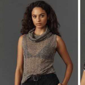 {Pilcro} Shine Turtleneck Sweater Tank